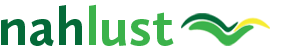 Logo nahlust mit Schriftzug in grüner Farbe sowie Symbol eines Horizonts